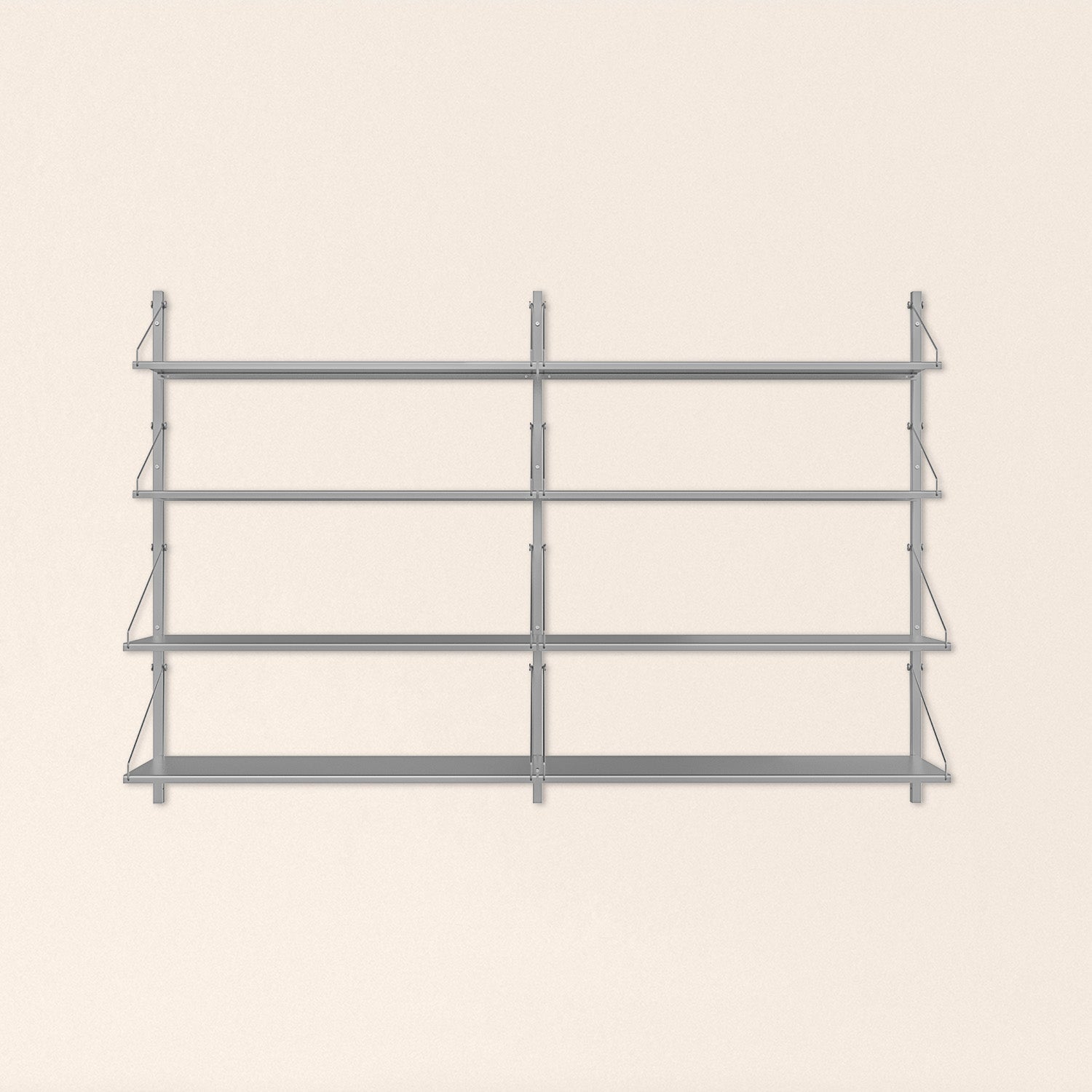 Shelf Library Stainless Steel | Double Section