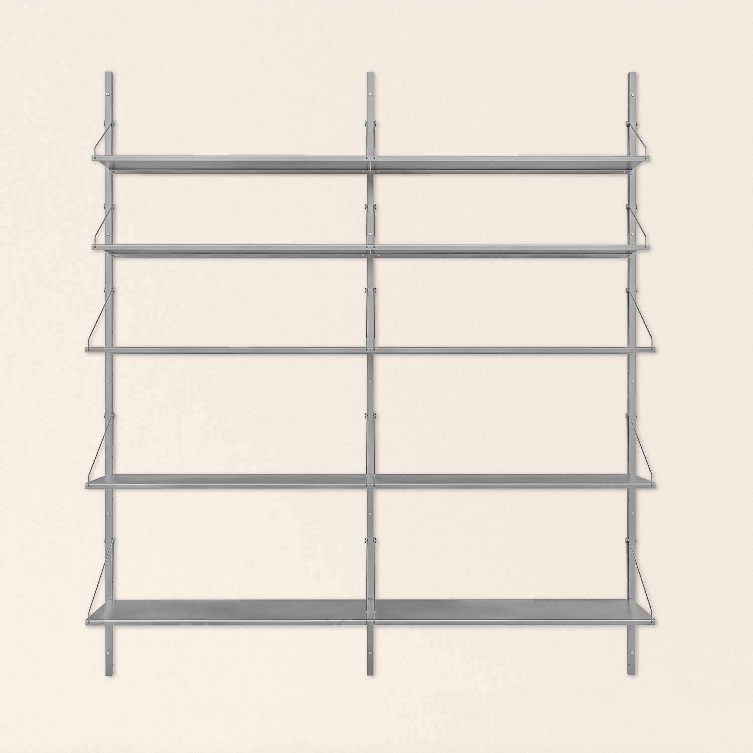 Shelf Library Stainless Steel | Double Section