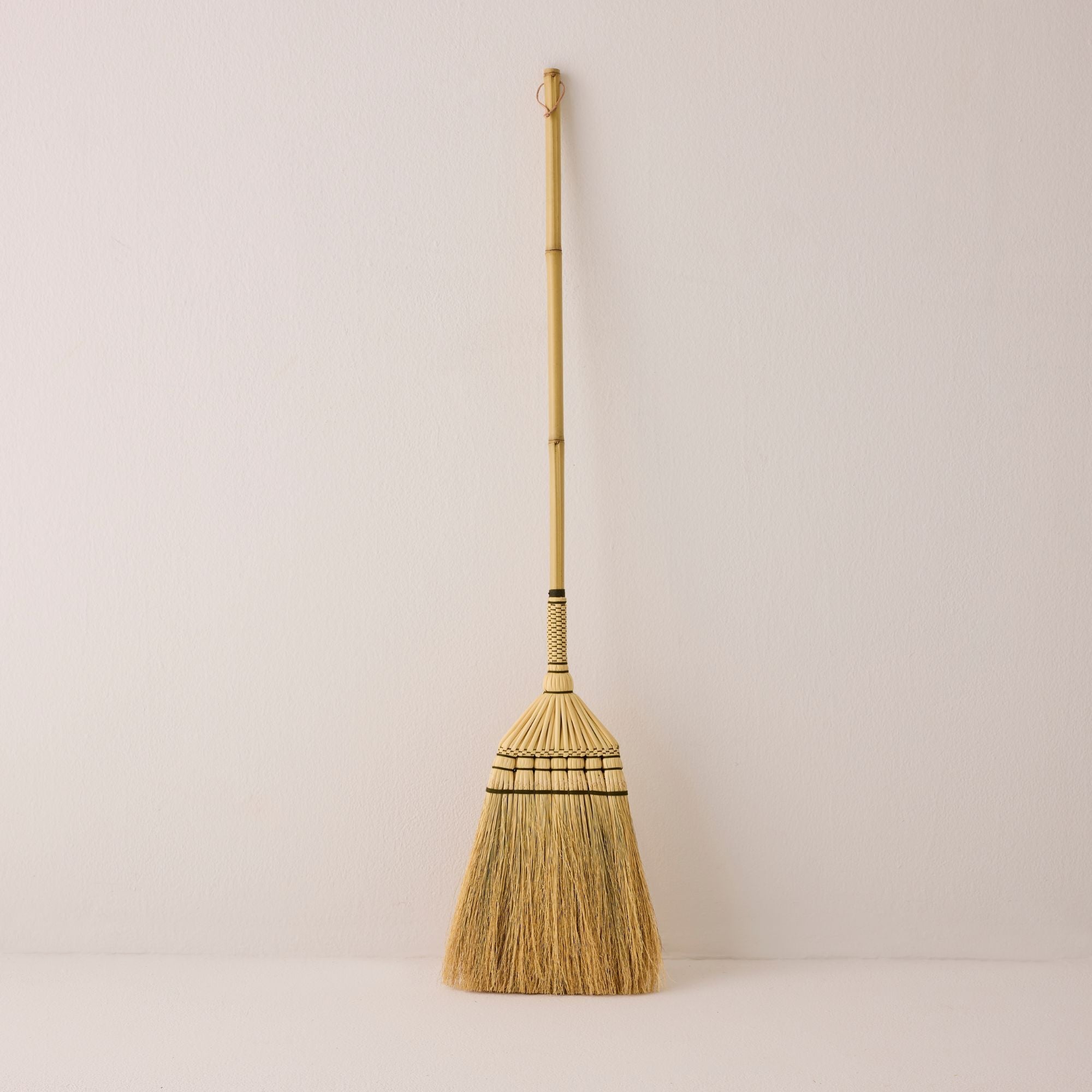 Bamboo Handle Broom - Natural & Olive