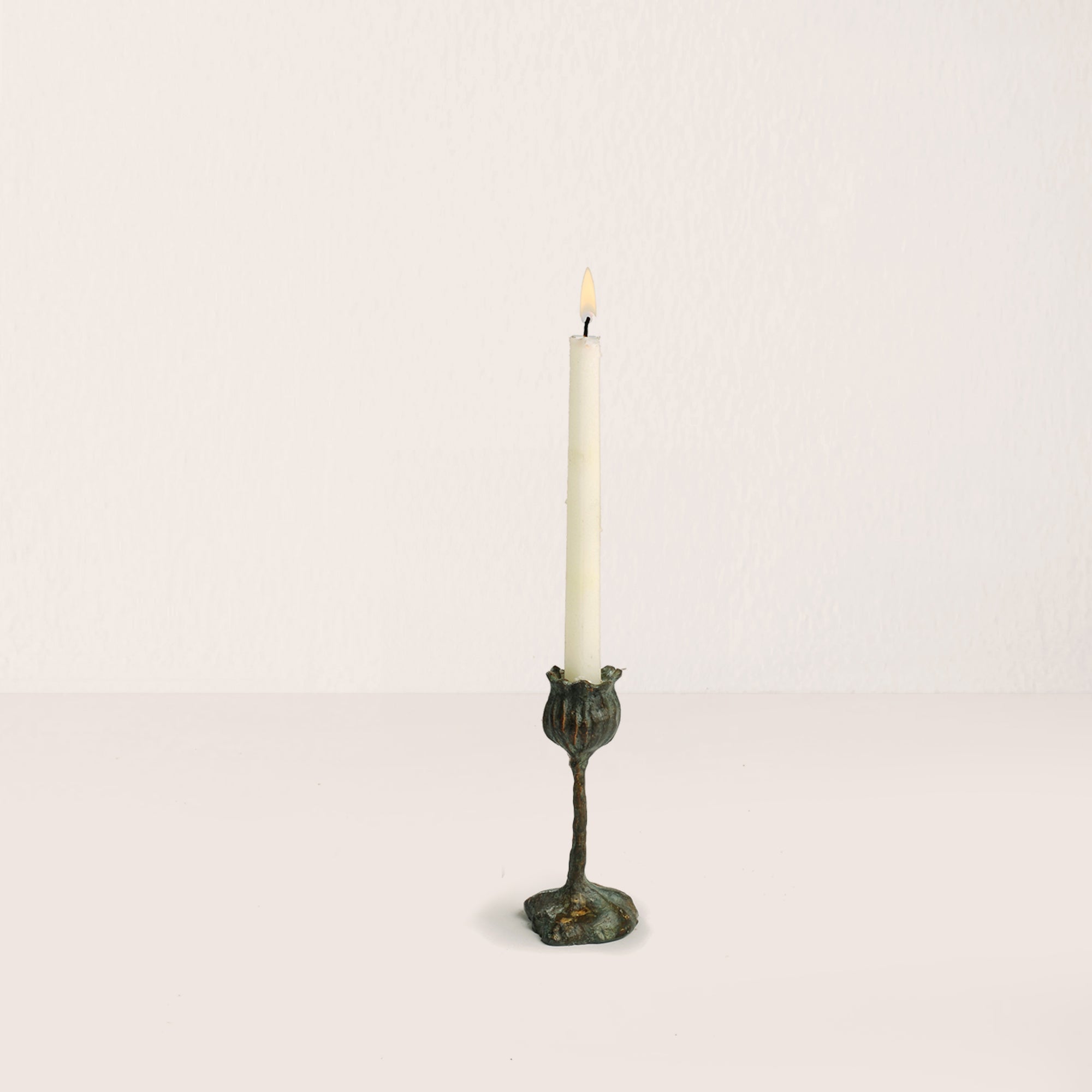 Bronze Poppy Candlestick