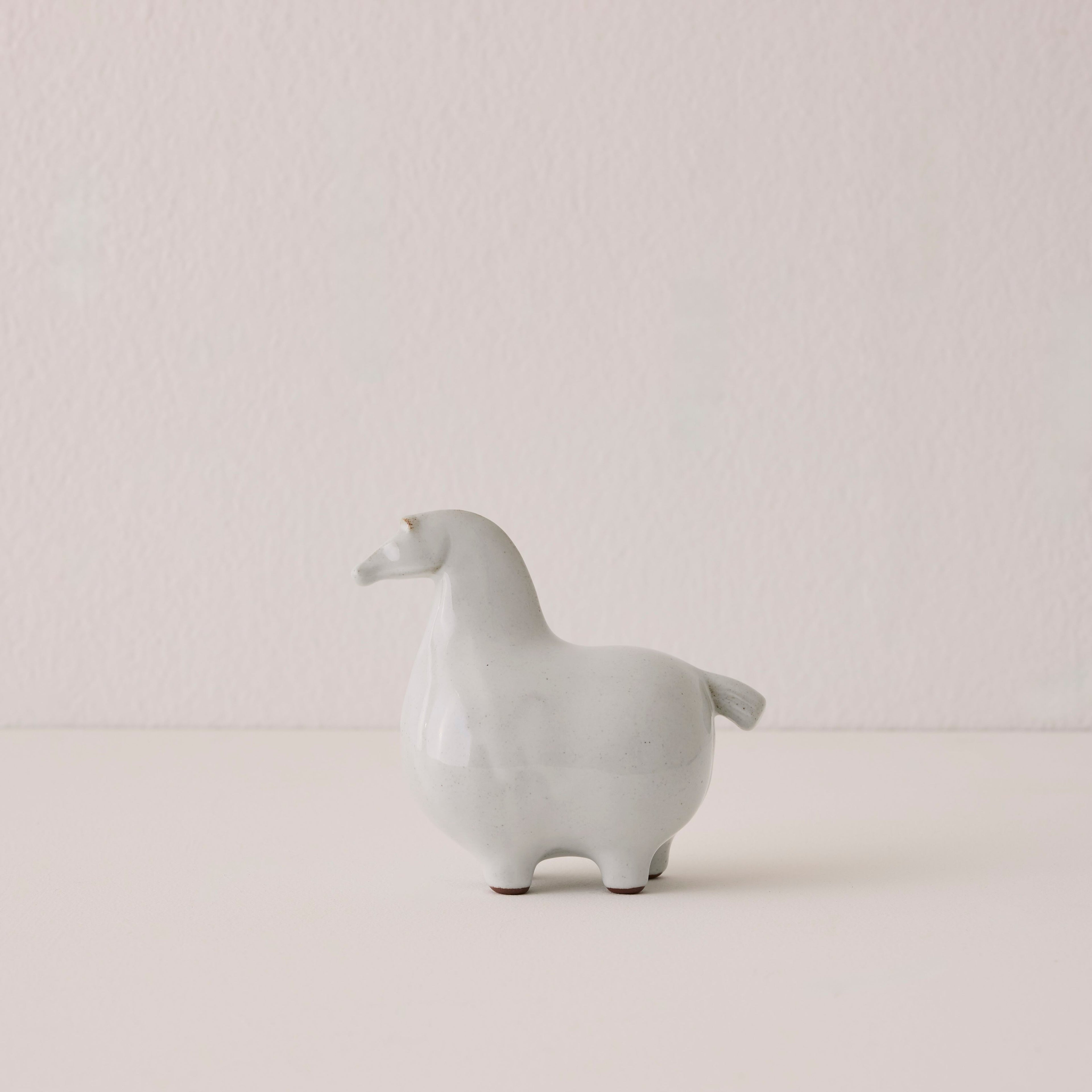 Ceramic Horse Figurine - Glazed